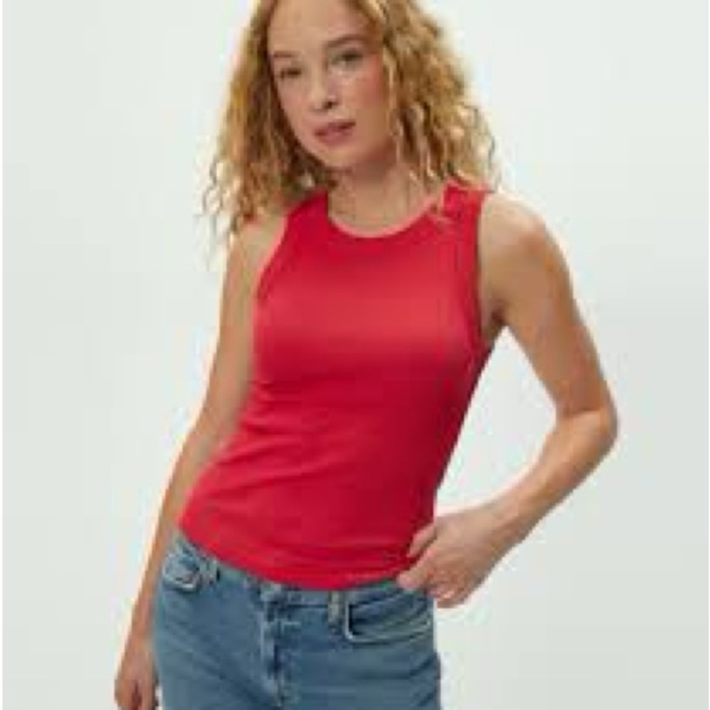 Michael Stars Red Gina Women's Tank top: size L. NWOT color is called lacquer